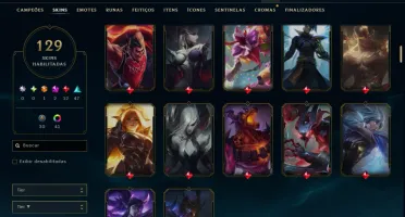 Platina 3 com TODOS os Champs e 129 Skins ( MONO JG )