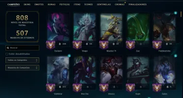 Platina 3 com TODOS os Champs e 129 Skins ( MONO JG )