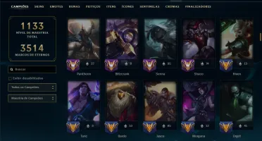 Platina 2 com TODOS os Champs e 261 Skins ( SUP / JG )