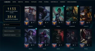 Platina 2 com TODOS os Champs e 261 Skins ( SUP / JG )