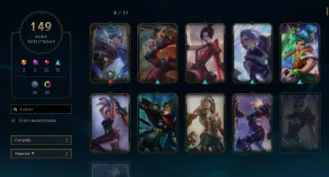 |CONTA LEAGUE OF LEGENDS| GOLD IV - 149 Skins - 131 Campeões