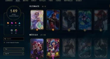|CONTA LEAGUE OF LEGENDS| GOLD IV - 149 Skins - 131 Campeões