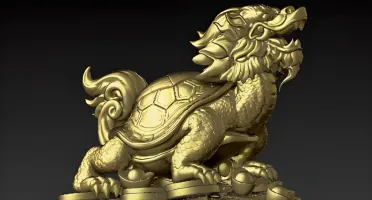 STL Para Impressão 3D - Dragões Chinês Arquivos Para 4 Peças
