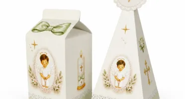 Kit 20 Caixas Milk e Pirâmide Batizado - Rosa ou Verde