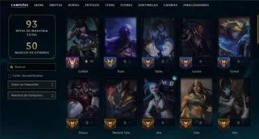 Bronze 2 com 55 Champs e 35 Skins ( MAIN ADC )