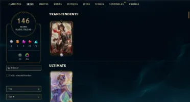 Prata 4 com 120 Champs e 146 Skins ( SUP / ADC )
