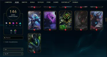 Prata 4 com 120 Champs e 146 Skins ( SUP / ADC )