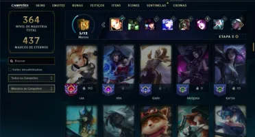 Prata 4 com 120 Champs e 146 Skins ( SUP / ADC )