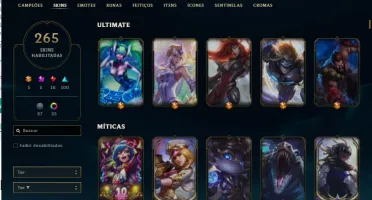 Conta League Of Legends, TOP,  265 skins, todos os campeoes