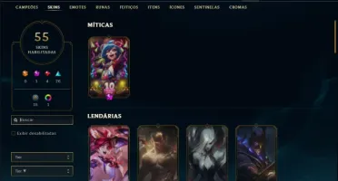 Conta Prata 3 com 55 Skins e 96 Champs