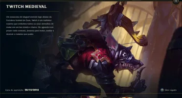 Conta com Warwick cinzento e Twitch Medieval