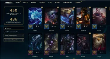 Conta prata 3 com TODOS os champs e 120 Skins