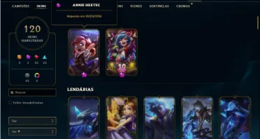 Conta prata 3 com TODOS os champs e 120 Skins