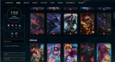 Conta prata 3 com TODOS os champs e 120 Skins
