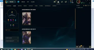 Conta antiga skins vitoriosas Graves/Aatrox/Lucian