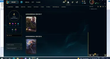 Conta antiga skins vitoriosas Graves/Aatrox/Lucian