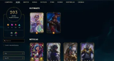 Conta Lvl 462 com 203 skins Preço desapego