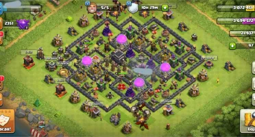 Clash of Clans CV 9 tropas e defesas full