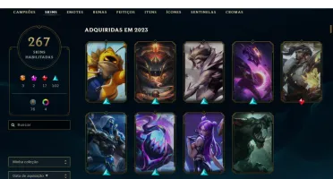 Conta Lol (prata 2) com 266 Skins + Chromas