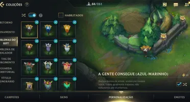 Conta wild rift 46 skins challenger 3 seasons