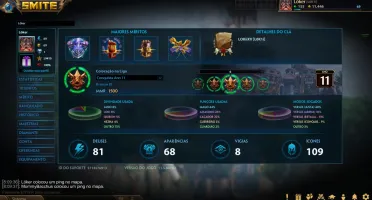 Conta De Smite Lvl 69, 68 Skins