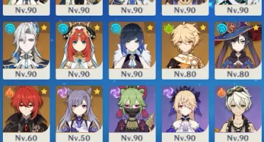 Neuvillette C1 + Bis Furina Zhongli Raiden Nahida Wanderer++