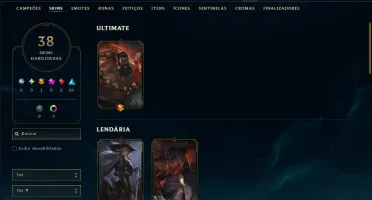 Unranked com 70 Champs e 38 Skins ( MID / ADC )