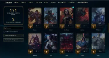 Unranked com 70 Champs e 38 Skins ( MID / ADC )