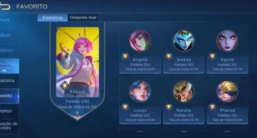 CONTA MOBILE LEGENDS COM SKIN LEGEND E MUITAS EPICS