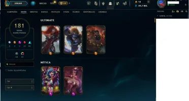 Conta Lol Lvl 590 Todos Campeões E Skins Incriveis