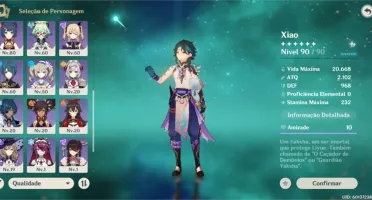 Conta Genshin Impact AR 56 - Xiao, Hutao, Ayaka, Kazuha