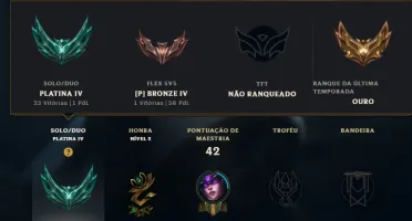 Conta LoL Platina 4 - MMR Alto