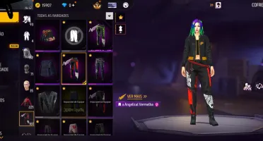Conta FF Veterana | 3 Angelicais (Vermelha M/F + Verde)