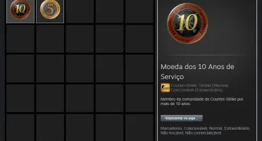 CONTA ANTIGA STEAM COM MEDALHAS 5 E 10 ANOS DE SERVIÇO
