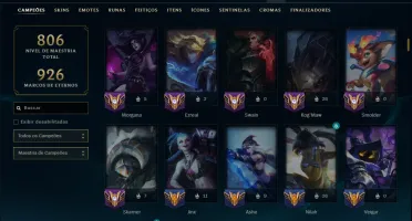 Unranked com TODOS os Champs e 189 Skins ( ADC / SUP )