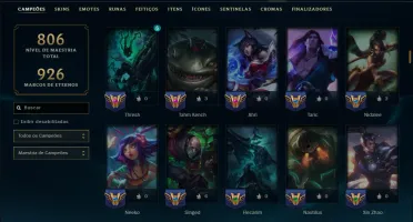 Unranked com TODOS os Champs e 189 Skins ( ADC / SUP )