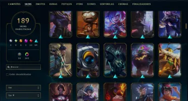 Unranked com TODOS os Champs e 189 Skins ( ADC / SUP )