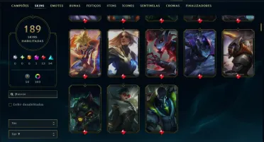 Unranked com TODOS os Champs e 189 Skins ( ADC / SUP )