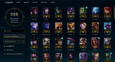 Conta League of Legends plat 5 todo os Champs e 56 Skins