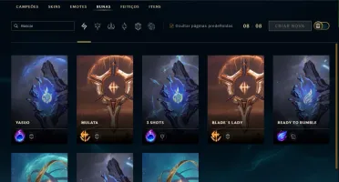 Conta League of Legends plat 5 todo os Champs e 56 Skins
