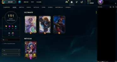 Conta LoL (Plat 2), 191 skins, todos os champ e 34k essência