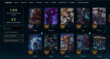 Esmeralda 4 com 80 Champs e 23 Skins +4 Vitoriosas