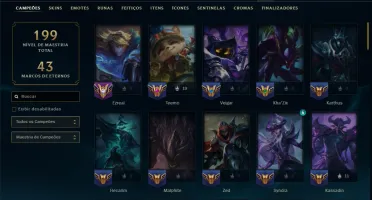 Esmeralda 4 com 80 Champs e 23 Skins +4 Vitoriosas