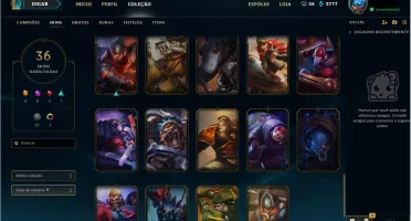 Conta 81 campeões 36 skins nível 41