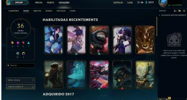 Conta 81 campeões 36 skins nível 41