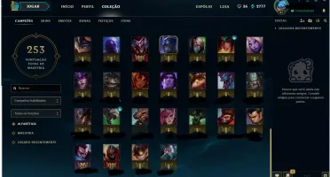 Conta 81 campeões 36 skins nível 41