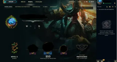 Conta 81 campeões 36 skins nível 41