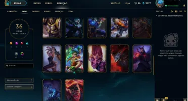 Conta 81 campeões 36 skins nível 41