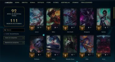 Unranked com 60 Champs e 5 Skins