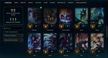 Unranked com 60 Champs e 5 Skins